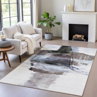 Piper Looms Chantille Abstract ACN2033 Brown Machine Washable Area Rug Lifestyle Image Feature