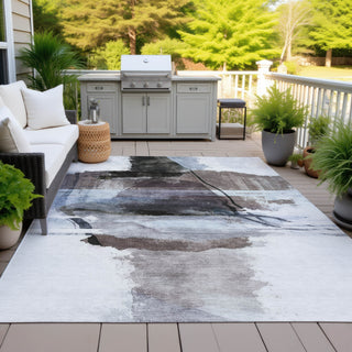 Piper Looms Chantille Abstract ACN2033 Brown Machine Washable Area Rug Outdoor Lifestyle Image Feature