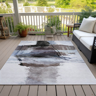 Piper Looms Chantille Abstract ACN2033 Brown Machine Washable Area Rug Outdoor Lifestyle Image Feature