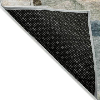 Piper Looms Chantille Abstract ACN2033 Green Machine Washable Area Rug Backing Image