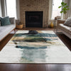 Piper Looms Chantille Abstract ACN2033 Green Machine Washable Area Rug Lifestyle Image Feature