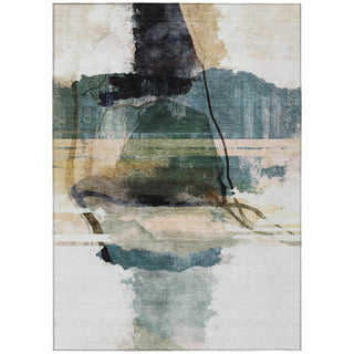 Piper Looms Chantille Abstract ACN2033 Green Machine Washable Area Rug main image