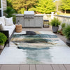 Piper Looms Chantille Abstract ACN2033 Green Machine Washable Area Rug Outdoor Lifestyle Image Feature