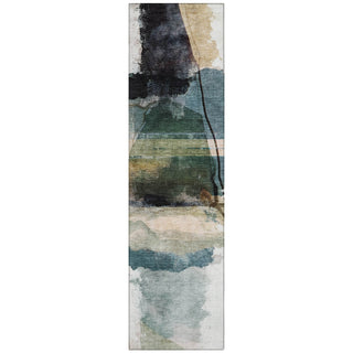 Piper Looms Chantille Abstract ACN2033 Green Machine Washable Area Rug Runner Main Image