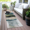 Piper Looms Chantille Abstract ACN2033 Green Machine Washable Area Rug Runner Outdoor Lifestyle Image Feature