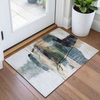 Piper Looms Chantille Abstract ACN2033 Green Machine Washable Area Rug Scatter Lifestyle Image Feature