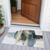 Piper Looms Chantille Abstract ACN2033 Green Machine Washable Area Rug Scatter Outdoor Lifestyle Image Feature