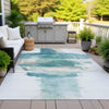 Piper Looms Chantille Abstract ACN2033 Teal Machine Washable Area Rug Outdoor Lifestyle Image Feature
