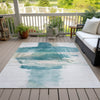 Piper Looms Chantille Abstract ACN2033 Teal Machine Washable Area Rug Outdoor Lifestyle Image Feature