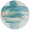 Piper Looms Chantille Abstract ACN2033 Teal Machine Washable Area Rug Round Main Image