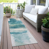 Piper Looms Chantille Abstract ACN2033 Teal Machine Washable Area Rug Runner Outdoor Lifestyle Image Feature