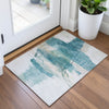 Piper Looms Chantille Abstract ACN2033 Teal Machine Washable Area Rug Scatter Lifestyle Image Feature