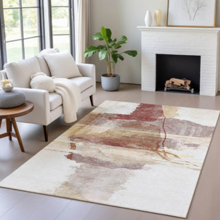 Piper Looms Chantille Abstract ACN2033 Terracotta Machine Washable Area Rug Lifestyle Image Feature