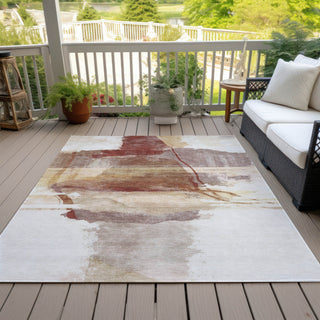 Piper Looms Chantille Abstract ACN2033 Terracotta Machine Washable Area Rug Outdoor Lifestyle Image Feature