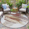 Piper Looms Chantille Abstract ACN2033 Terracotta Machine Washable Area Rug Round Outdoor Lifestyle Image Feature