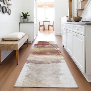 Piper Looms Chantille Abstract ACN2033 Terracotta Machine Washable Area Rug Runner Lifestyle Image Feature