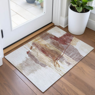 Piper Looms Chantille Abstract ACN2033 Terracotta Machine Washable Area Rug Scatter Lifestyle Image Feature