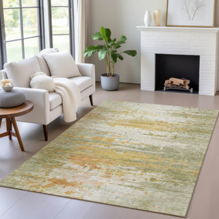 Piper Looms Chantille Abstract ACN2034 Aloe Machine Washable Area Rug Lifestyle Image Feature