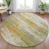 Piper Looms Chantille Abstract ACN2034 Aloe Machine Washable Area Rug Round Lifestyle Image Feature