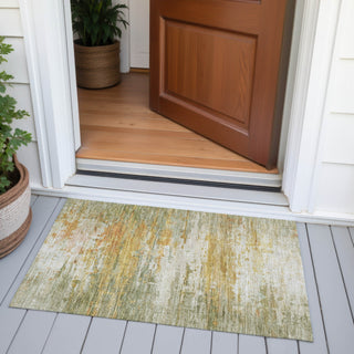 Piper Looms Chantille Abstract ACN2034 Aloe Machine Washable Area Rug Scatter Outdoor Lifestyle Image Feature