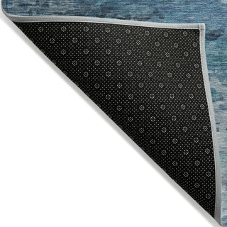 Piper Looms Chantille Abstract ACN2034 Blue Machine Washable Area Rug Backing Image
