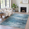 Piper Looms Chantille Abstract ACN2034 Blue Machine Washable Area Rug Lifestyle Image Feature