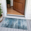 Piper Looms Chantille Abstract ACN2034 Blue Machine Washable Area Rug Scatter Outdoor Lifestyle Image Feature