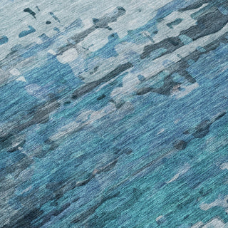 Piper Looms Chantille Abstract ACN2034 Blue Machine Washable Area Rug Swatch Image
