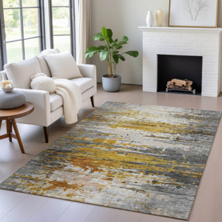 Piper Looms Chantille Abstract ACN2034 Copper Machine Washable Area Rug Lifestyle Image Feature