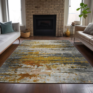 Piper Looms Chantille Abstract ACN2034 Copper Machine Washable Area Rug Lifestyle Image Feature