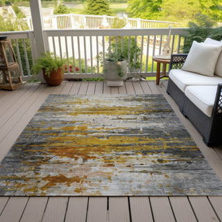 Piper Looms Chantille Abstract ACN2034 Copper Machine Washable Area Rug Outdoor Lifestyle Image Feature