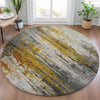 Piper Looms Chantille Abstract ACN2034 Copper Machine Washable Area Rug Round Lifestyle Image Feature