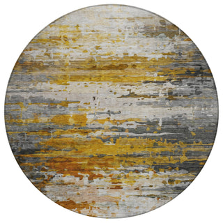 Piper Looms Chantille Abstract ACN2034 Copper Machine Washable Area Rug Round Main Image
