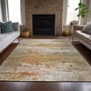 Piper Looms Chantille Abstract ACN2034 Khaki Machine Washable Area Rug Lifestyle Image Feature