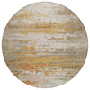 Piper Looms Chantille Abstract ACN2034 Khaki Machine Washable Area Rug Round Main Image