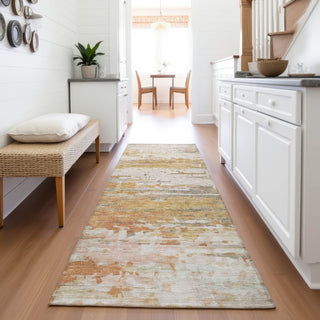 Piper Looms Chantille Abstract ACN2034 Khaki Machine Washable Area Rug Runner Lifestyle Image Feature