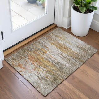 Piper Looms Chantille Abstract ACN2034 Khaki Machine Washable Area Rug Scatter Lifestyle Image Feature