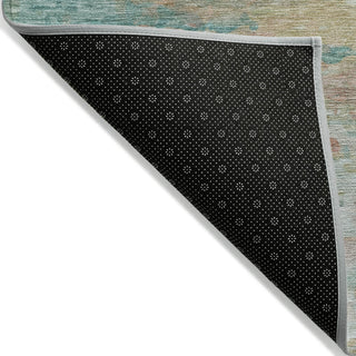 Piper Looms Chantille Abstract ACN2034 Teal Machine Washable Area Rug Backing Image