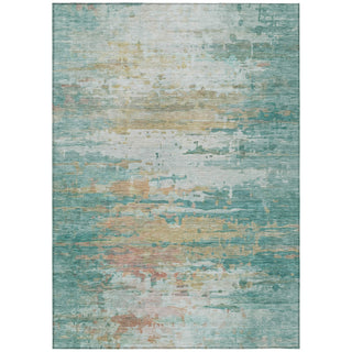 Piper Looms Chantille Abstract ACN2034 Teal Machine Washable Area Rug main image