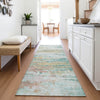 Piper Looms Chantille Abstract ACN2034 Teal Machine Washable Area Rug Runner Lifestyle Image Feature