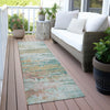 Piper Looms Chantille Abstract ACN2034 Teal Machine Washable Area Rug Runner Outdoor Lifestyle Image Feature