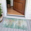 Piper Looms Chantille Abstract ACN2034 Teal Machine Washable Area Rug Scatter Outdoor Lifestyle Image Feature