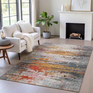 Piper Looms Chantille Abstract ACN2034 Terracotta Machine Washable Area Rug Lifestyle Image Feature