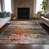 Piper Looms Chantille Abstract ACN2034 Terracotta Machine Washable Area Rug Lifestyle Image Feature
