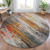 Piper Looms Chantille Abstract ACN2034 Terracotta Machine Washable Area Rug Round Lifestyle Image Feature
