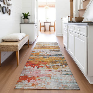 Piper Looms Chantille Abstract ACN2034 Terracotta Machine Washable Area Rug Runner Lifestyle Image Feature