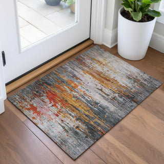 Piper Looms Chantille Abstract ACN2034 Terracotta Machine Washable Area Rug Scatter Lifestyle Image Feature