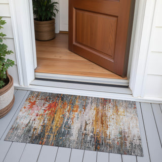 Piper Looms Chantille Abstract ACN2034 Terracotta Machine Washable Area Rug Scatter Outdoor Lifestyle Image Feature