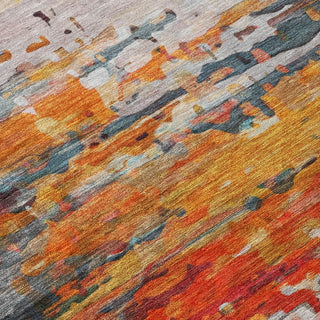 Piper Looms Chantille Abstract ACN2034 Terracotta Machine Washable Area Rug Swatch Image
