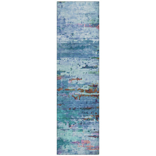 Piper Looms Chantille Abstract ACN2035 Blue Machine Washable Area Rug Runner Main Image